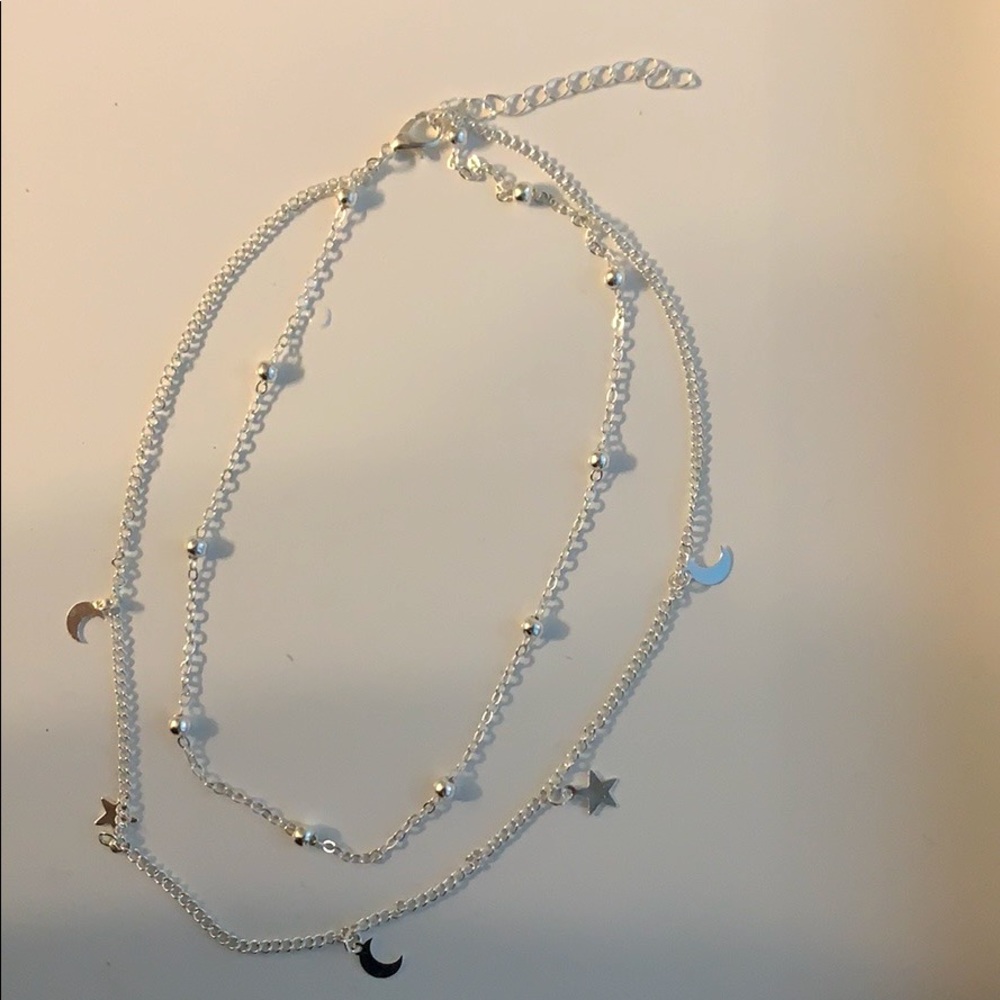 Silver layered night choker